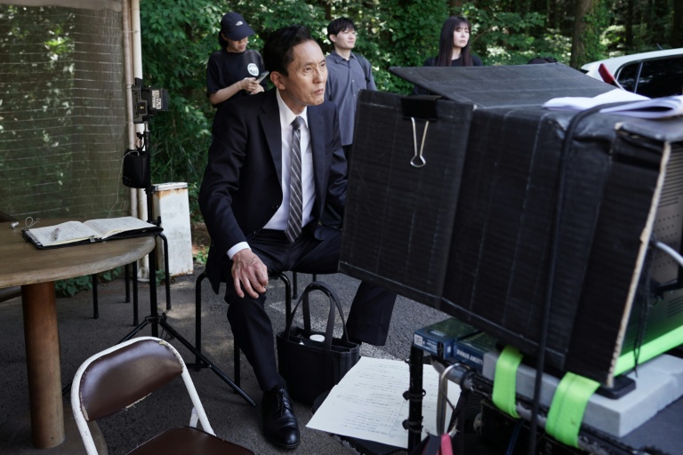 LL'acteur Yutaka Matsushige lors du tournage d'un épisode de la série télévisée 