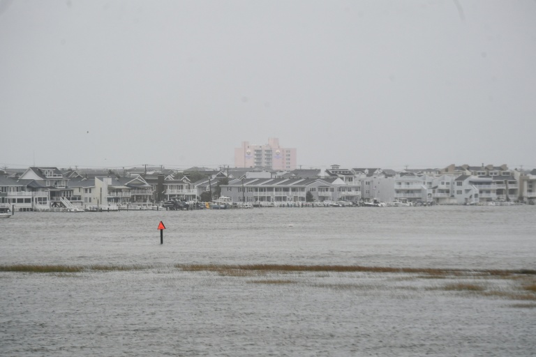 Ocean City, New Jersey, balayée par les vents du nor'easter, tempête qui touche la côté est des Etats-Unis, le 27 septembre 2026