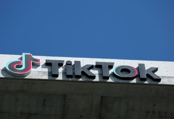 Le logo de TikTok à Culver City, en Californie, le 30 septembre 2025