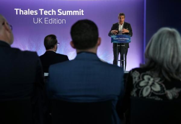 Patrice Caine, président directeur général de Thales, lors de la conférence technologique de Thales, Londres, le 14 septembre 2026