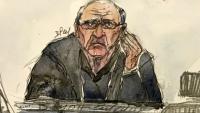 L'ex-chirurgien Joël Le Scouarnec à l'ouverture de son procès à Vannes pour viols et agressions sexuelles sur 299 patients, le 24 février 2025 