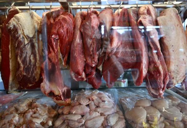 Des pièces de viande sur l'étal d'une boucherie à Brasilia, le 3 septembre 2026 au Brésil