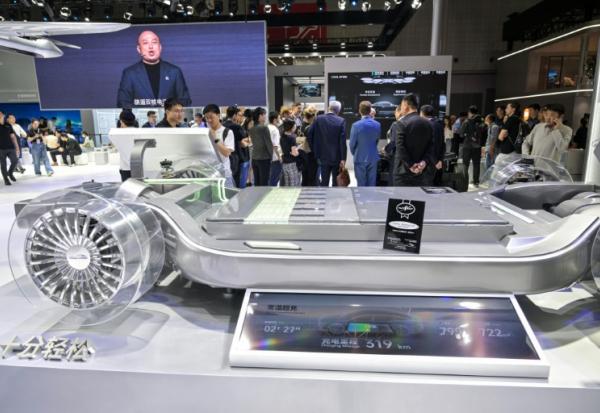 Une batterie de CATL au festival de l'automobile de Shanghai, le 24 avril 2025