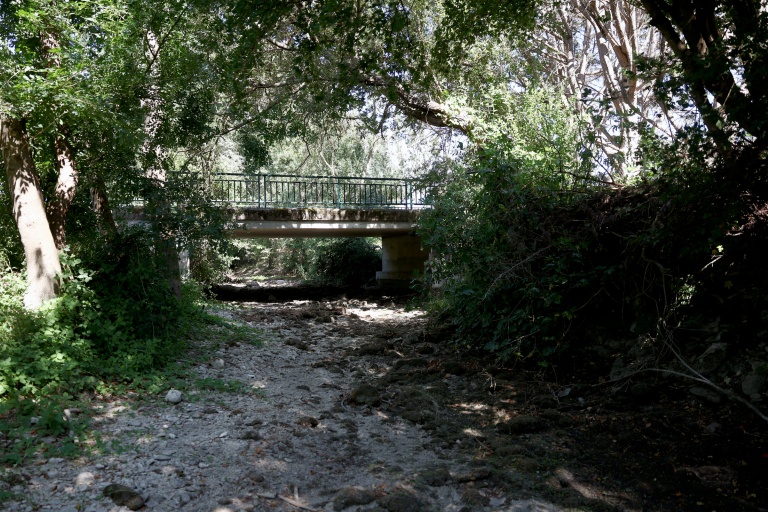La rivière La Nouère à sec à Linars, en Charente; le 20 juillet 2026