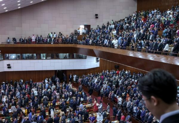 Des participants à la conférence ministérielle de l'OMC à Yaoundé, le 26 mars 2026 au Cameroun