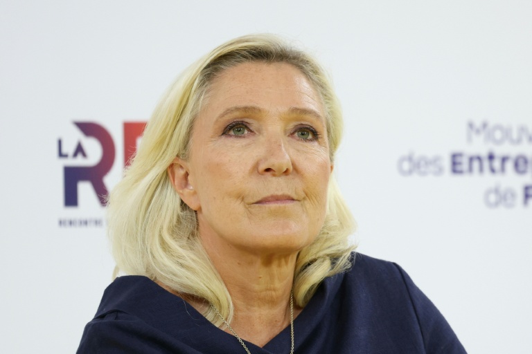 Marine Le Pen, leader du Rassemblement national et candidate à l'élection présidentielle, à Paris le 27 août 2026