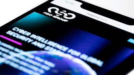 Le site web du groupe israélien NSO, propriétaire du logiciel espion "Pegasus", le 21 juillet 2021 à Paris