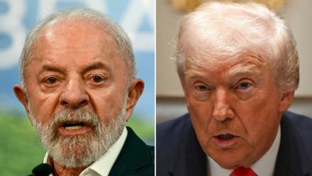 Combinaison de portraits du président brésilien Lula (gauche), pris le 19 novembre 2025 à Belem, au Brésil, et du président américain Donald Trump (droite), pris le 2 décembre 2025 à Washington