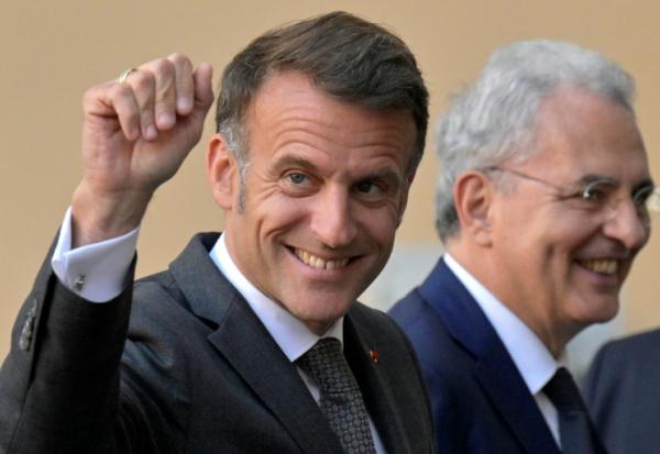 Le président de la République Emmanuel Macron à Rome en Italie le 9 avril 2026