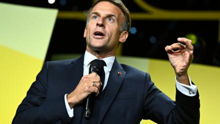 Le président français Emmanuel Macron à Paris le 8 octobre 2026