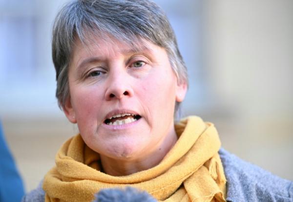 Laurence Marandola, ancienne porte-parole nationale de la Confédération paysanne à l'époque, lors d'un point presse à l'issue d'une rencontre avec le Premier ministre, le 13 janvier 2025 à Paris