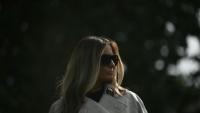 La Première dame américaine Melania Trump dans le jardin de la Maison Blanche, à Washington, le 25 avril 2025