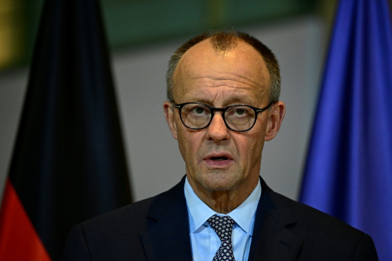 Le chancelier allemand Friedrich Merz fait une déclaration à la Chancellerie à Berlin, le 5 décembre 2025