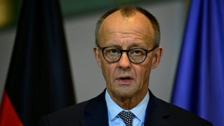 Le chancelier allemand Friedrich Merz fait une déclaration à la Chancellerie à Berlin, le 5 décembre 2025