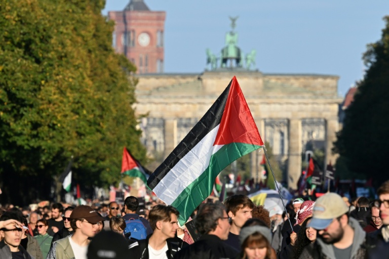 Manifestation demandant la fin de la guerre à Gaza, le 27 septembre 2025 à Berlin
