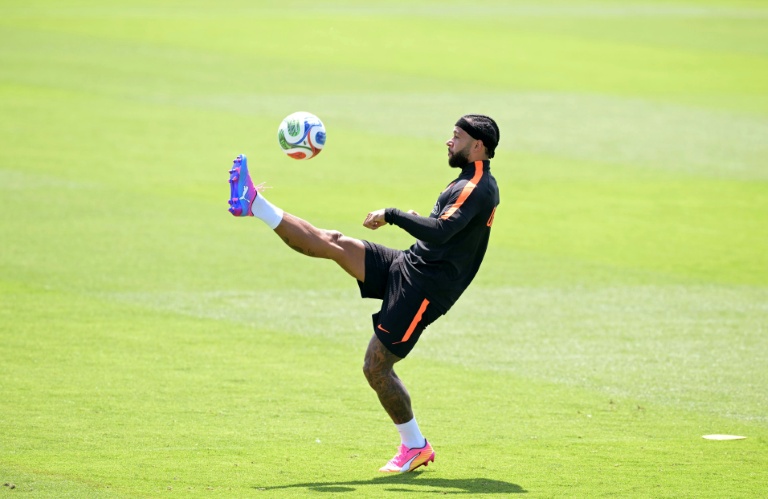 Le Néerlandais Memphis Depay à l'entraînement, le 10 juin 2026 à Kansas City