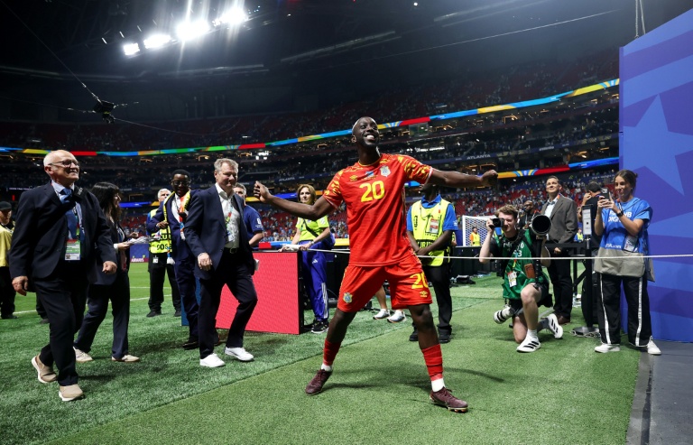L'attaquant congolais Yoane Wissa auteur d'un doublé dans le succès probant (3-1) de la RDC sur l'Ouzbékistan à Atlanta, en Géorgie, le 27 juin 2026  