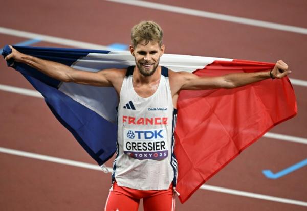 Le Français Jimmmy Gressier, médaillé de bronze du 5.000 m, aux Mondiaux d'athlétisme à Tokyo, le 21 septembre 2025
