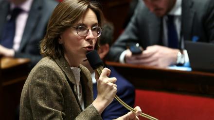 La ministre des Comptes publics, Amélie de Montchalin, lors d'une séance consacrée à la deuxième lecture du projet de loi de finances de la sécurité sociale pour 2026 (PLFSS) à l'Assemblée nationale, à Paris, le 4 décembre 2025