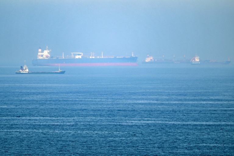 Des navires au large du terminal de Khor Fakkan, dans le  golfe d’Oman, près du détroit d'Ormuz, le 19 juin 2026