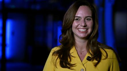 Sarah Knafo, du parti d'extrême droite Reconquête !, candidate à la mairie de Paris, au Grand Palais à Paris, le 13 janvier 2026