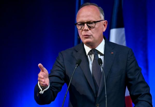 Édouard Philippe, président du parti Horizons, maire du Havre et candidat à l'élection présidentielle de 2027, lors d'un meeting à Reims, le 10 mai 2026