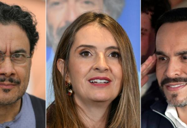 De gauche à droite, les candidats à la présidence en Colombie Ivan Cepeda, Paloma Valencia et Abelardo de la Espriella