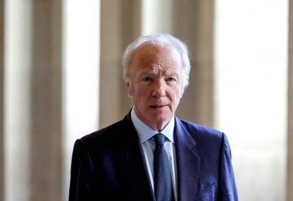 L'ancien ministre de l'Intérieur, Brice Hortefeux, au Palais de Justice de Paris, le 26 mai 2026 lors du procès en appel de l'ancien président Nicolas Sarkozy et de ses neuf coaccusés, dans l'affaire du financement libyen de sa campagne électorale de 2007