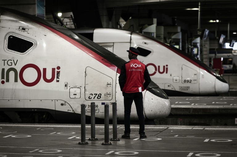 Des TGV à la gare Montparnasse à Paris, le 6 mai 2025
