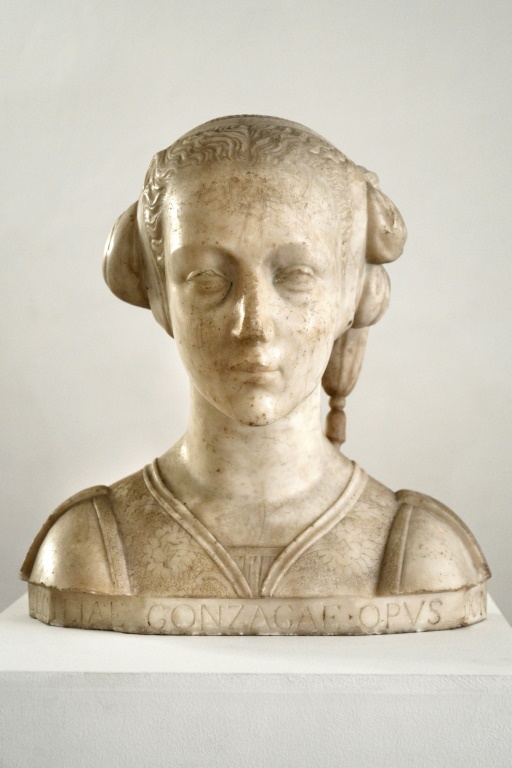 Photo non datée diffusée par le musée SNM-Spiš de Levoča, en Slovaquie, montre un buste en marbre attribué au sculpteur italien de la Renaissance Donatello, représentant la noble italienne Cecilia Gonzaga