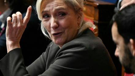 La candidate RN à la présidentielle Marine Le Pen à l'Assemblée nationale à Paris le 8 octobre 2026