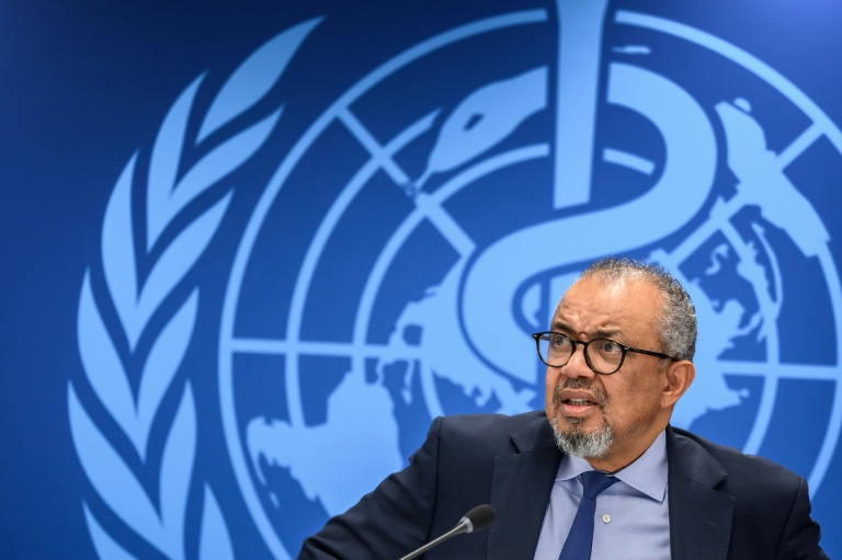 Le directeur de l'OMS, Tedros Adhanom Ghebreyesus lors d'une conférence de presse à Genève, le 7 octobre 2026