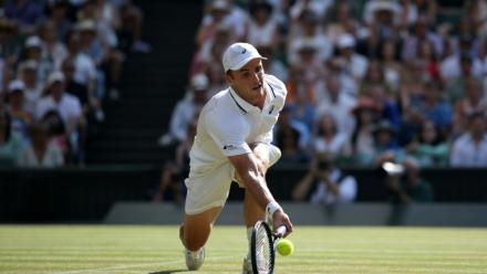 Le Britannique Arthur Féry en quarts de finale de Wimbledon contre l'Italien Flavio Cobolli le 8 juillet 2026 à Londres