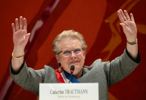 La maire socialiste de Strasbourg Catherine Trautmann le 28 mars 2026 pour son premier conseil municipal après son élection