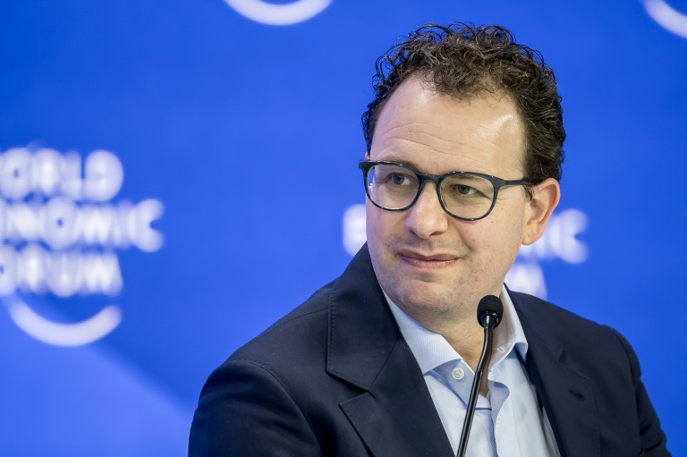 Le patron d'Anthropic, Dario Amodei, lors d'un sommet à Davos, en Suisse, le  23 janvier 2025