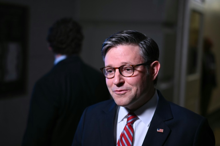 Le président républicain de la Chambre américaine des représentants, Mike Johnson, au Capitole de Washington, le 20 mai 2025