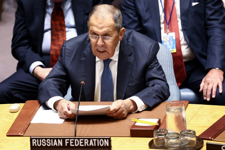 Le ministre russe des Affaires étrangères Sergueï Lavrov au Conseil de sécurité de l'ONU, le 23 septembre 2026 à New York