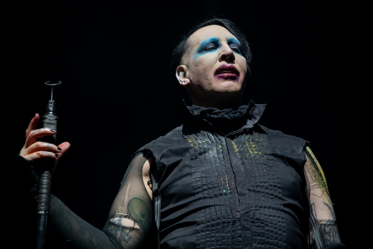 Le chanteur de rock Marilyn Manson en concert à Houston, le 9 novembre 2019 au Texas