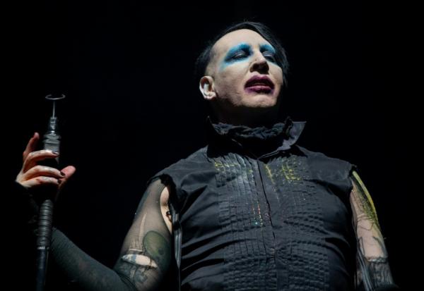 Le chanteur de rock Marilyn Manson en concert à Houston, le 9 novembre 2019 au Texas