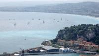 La ville de Nice et (au premier plan) le centre de conférences du sommet mondial sur les océans, le 8 juin 2025