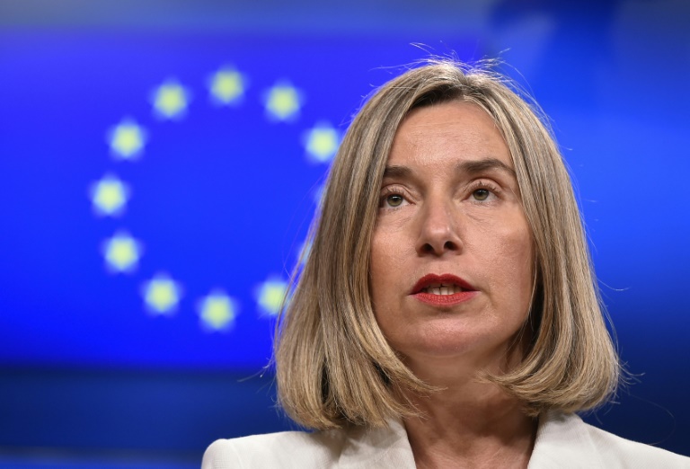 L'ancienne cheffe de la diplomatie de l'UE, Federica Mogherini, à Bruxelles, le 15 mai 2018