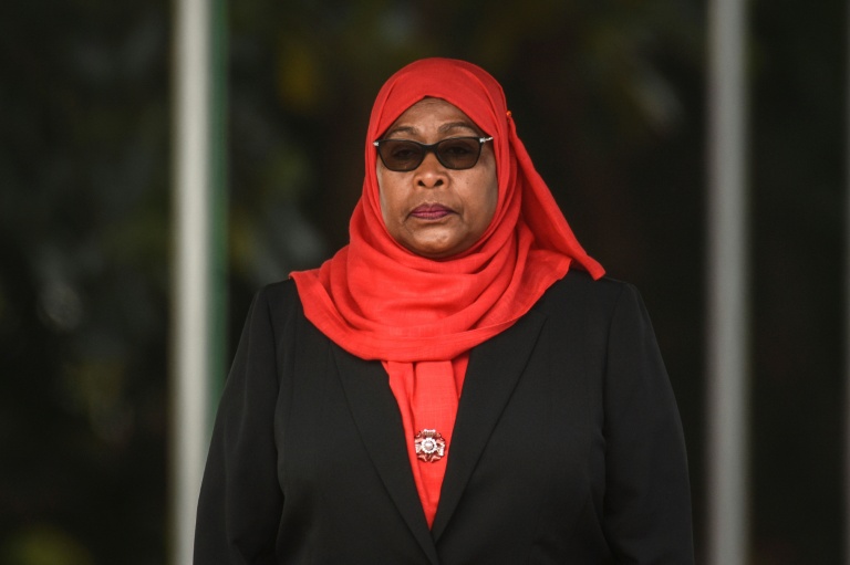 La présidence de Tanzanie, Samia Suluhu Hassan, à Dar es Salaam (Tanzanie), le 19 mars 2021