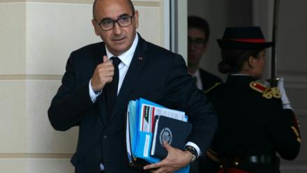 Le ministre de l'Intérieur Laurent Nuñez quitte l'Elysée après le conseil des ministres, le 22 juillet 2026 à Paris