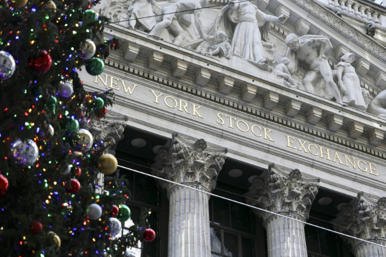Vue extérieure de la Bourse de New York, le 5 décembre 2025