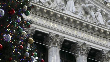 Vue extérieure de la Bourse de New York, le 5 décembre 2025