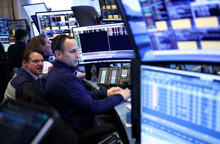 Des opérateurs à la Bourse de New York le 8 avril 2026