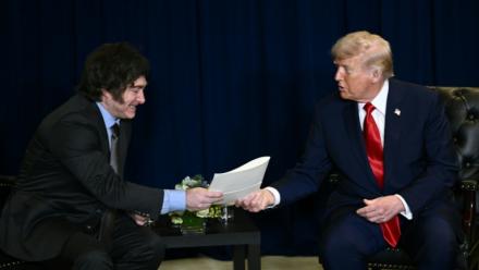 Javier Milei et Donald Trump lors d'une réunion bilatérale dans le cadre de l'Assemblée générale de l'ONU à New York, le 23 septembre 2025