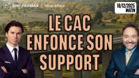 Le CAC enfonce son SUPPORT - 100 % Marchés - 10/12/2025 - M