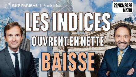 Les indices ouvrent en nette baisse - 100 % Marchés - 23/03/2026 - M