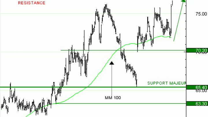 Vente du Turbo Infini Best Call DANONE PG25V à 1,19 EUR (+19 %)